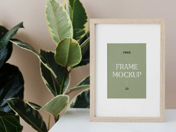 Front Sight of Wood Frame Mockup with Plant 1