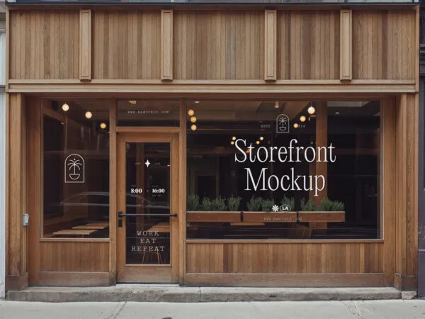 Front Sight of Wooden Storefront Mockup 1