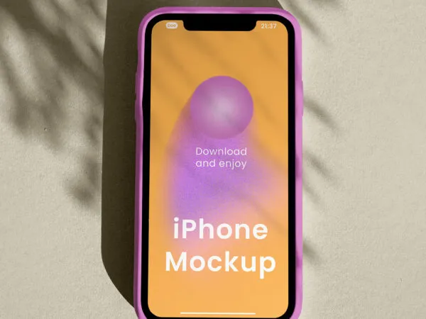 Front Sight of iPhone Mockup in Shadow 1