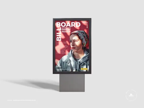 Front View Advertising Display Billboard Mockup 1
