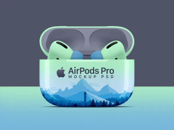 Front View AirPods Pro Charging Case Mockup 1