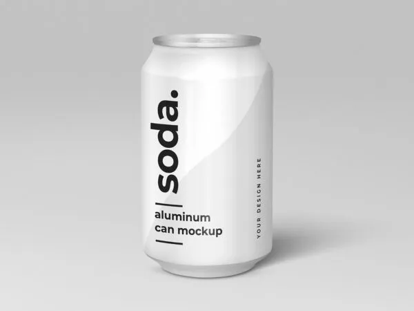 Front View Aluminum Can Mockup 1