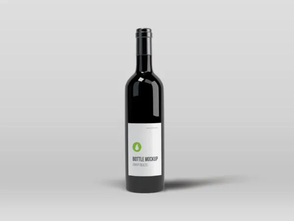 Front View Bottle Mockup with Label 1