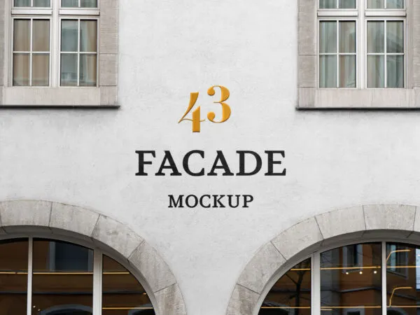 Front View Building Facade Mockup 1