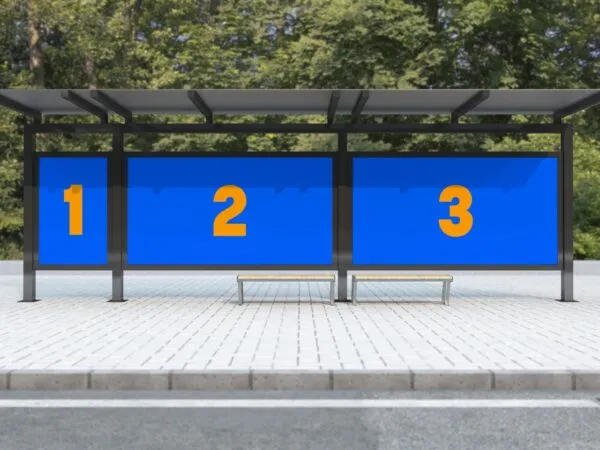 Front View Bus Shelter Poster Mockup 1