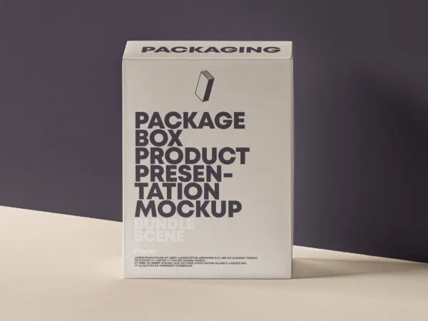 Front View Cardboard Box Packaging Mockup 1