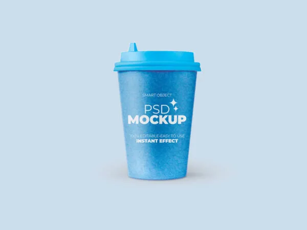 Front View Close up Shot Coffee Cup Mockup in Plain Setting 1