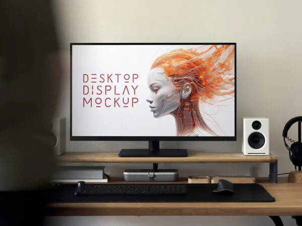 Front View Desktop Display Mockup 1