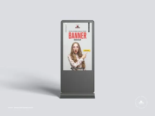 Front View Digital Screen Stand Banner Mockup 1