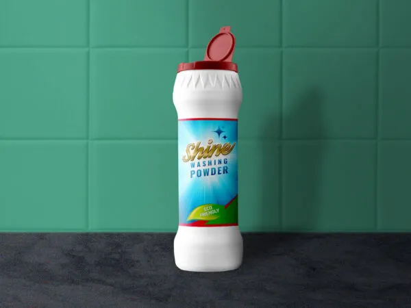 Front View Dishwashing Detergent Plastic Bottle Mockup 1