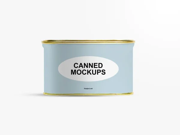 Front View Flat Tin Can Mockup in Plain Setting 1