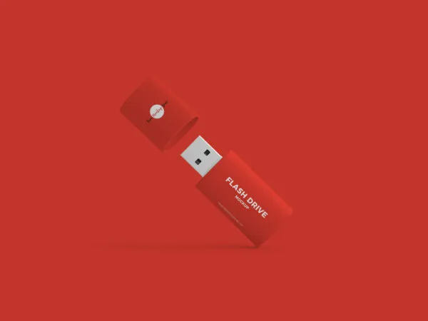 Front View Floating Flash Drive with the Cover off Mockup 1