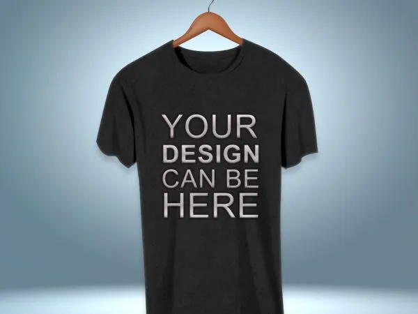 Front View Floating T Shirt on Hanger Mockup 1