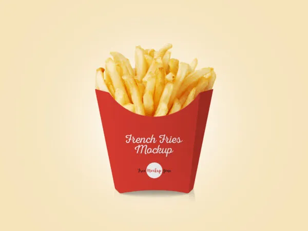 Front View French Fries Box Mockup in Plain Setting 1
