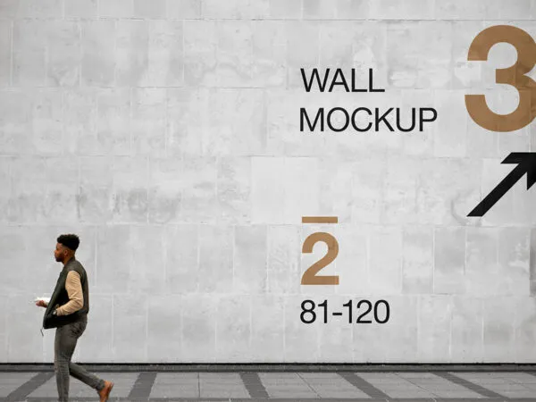Front View Gray Wall Mockup 1