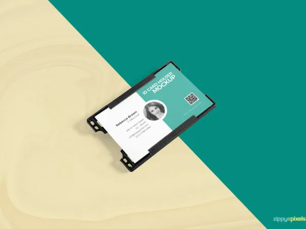 Front View ID Card Holder Mockup 1