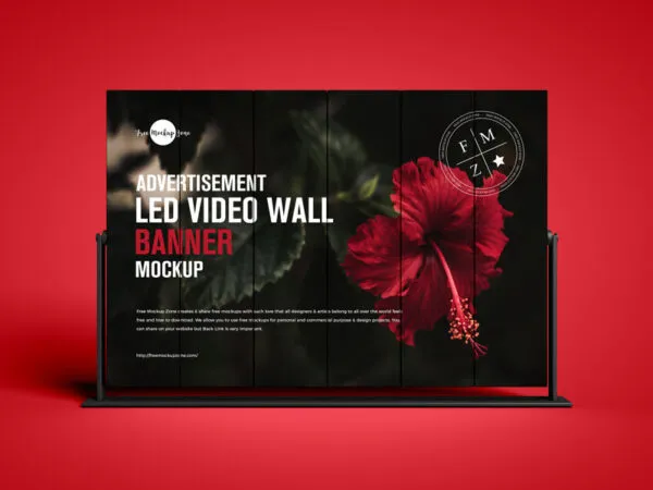 Front View LED Video Wall Banner Mockup 1