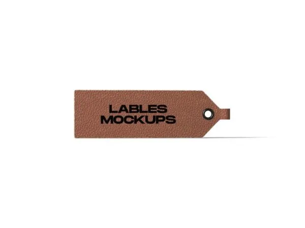Front View Leather Apparel Label Mockup 1
