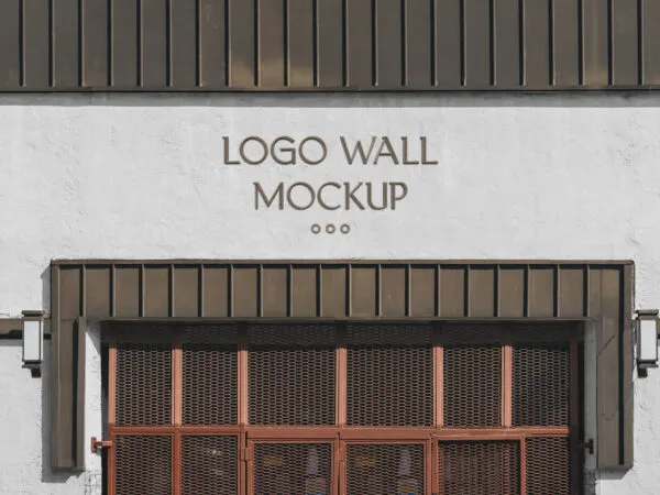 Front View Logo Wall Mockup 1