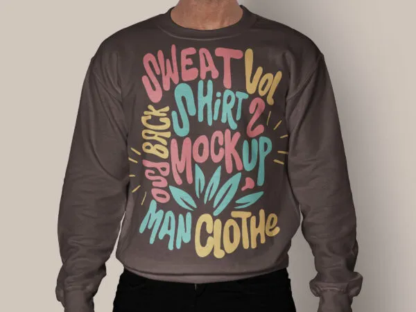 Front View Mens Sweatshirt Mockup 1