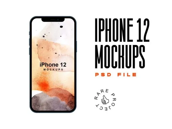 Front View Minimalistic Stand up iPhone 12 Mockup 1