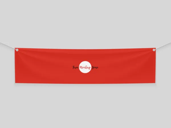Front View Mockup Featuring a Horizontal Hanging Banner 1