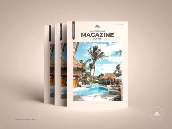 Front View Modern Magazines Mockup 1