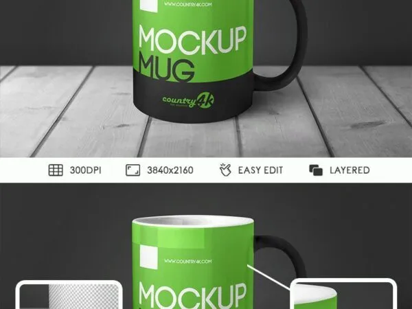 Front View Mug Mockup on Table 1