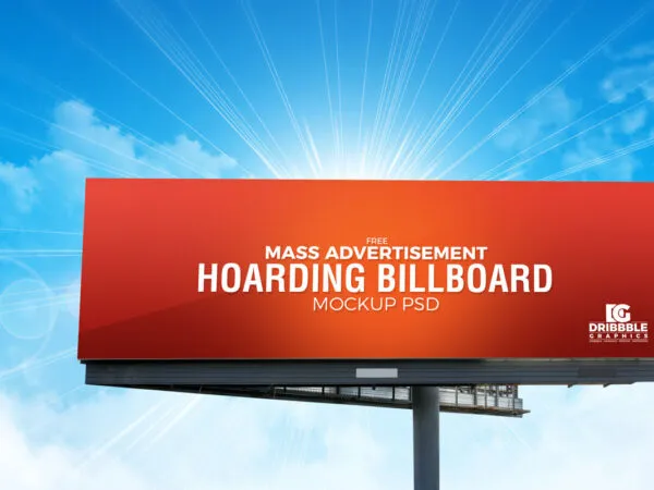 Front View Outdoor Billboard Mockup 1
