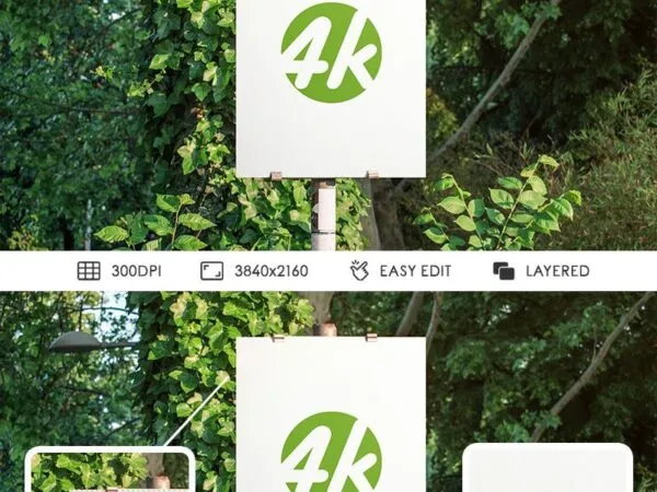 Front View Outdoor Sign Mockup 1