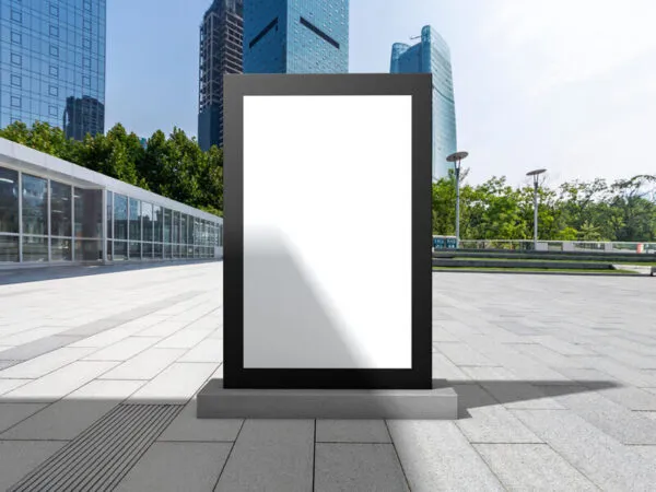 Front View Pavement Billboard Mockup in Outdoor Setting 1