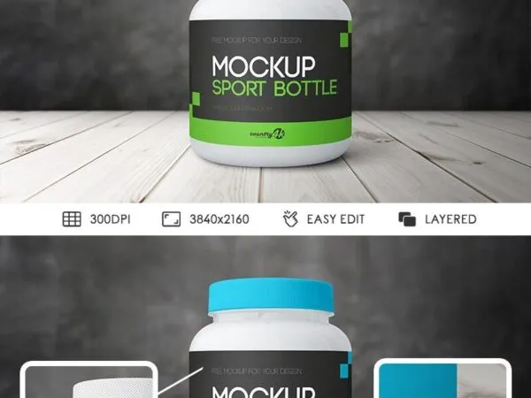 Front View Plastic Bottle Mockup 1