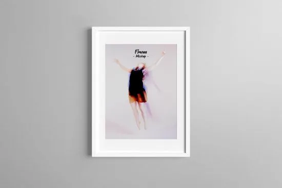 Front View Poster Frame on Wall Mockup 1