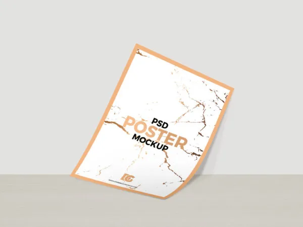 Front View Poster Mockup Leaning Against the Wall 1
