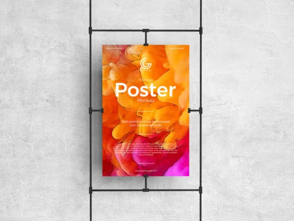 Front View Poster Mockup on Stand 1