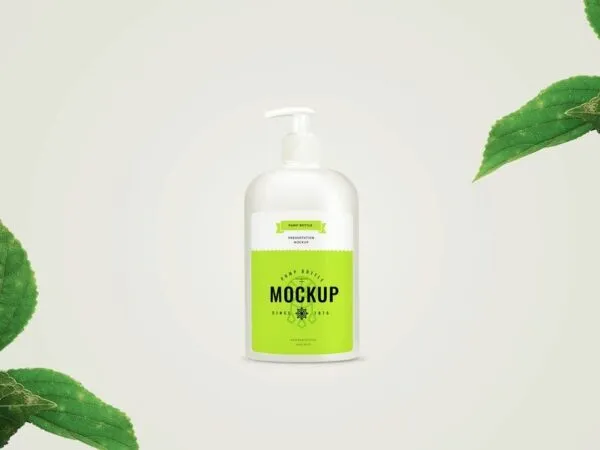 Front View Pump Top Bottle Mockup 1