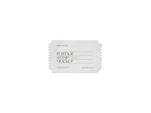 Front View Rectangular Postage Stamp Mockup with Curved Edges 1