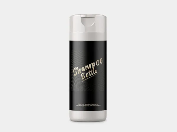 Front View Shampoo Bottle Mockup in Plain Setting 1