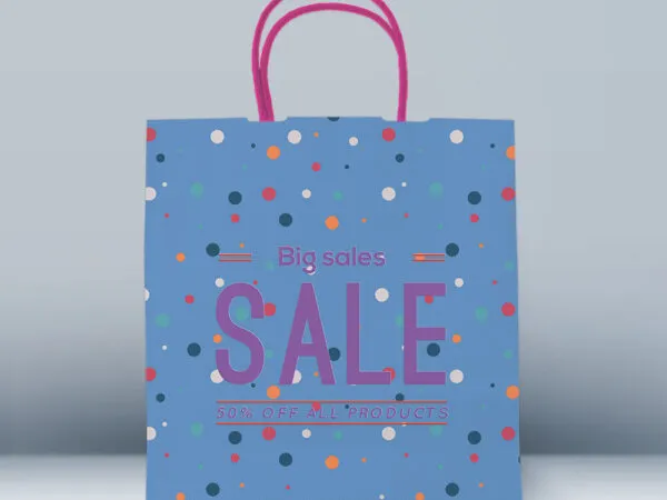 Front View Shopping Bag in Plain Setting Mockup 1