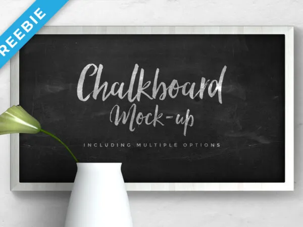 Front View Small Chalkboard Mockup 1