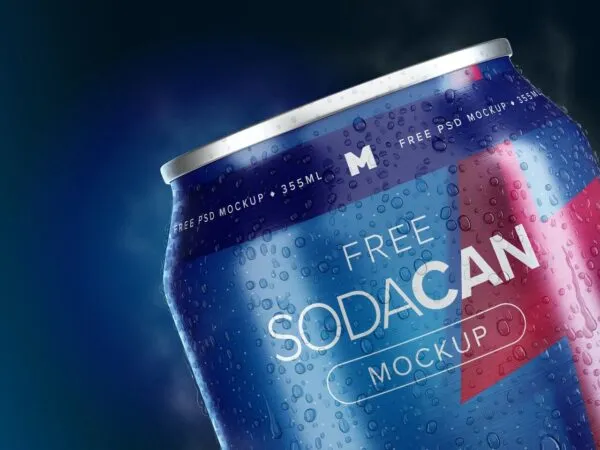 Front View Soda Can Mockup 1