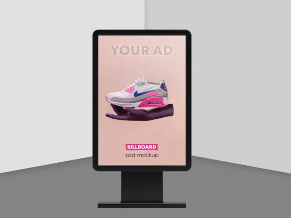 Front View Standing Billboard Mockup 1