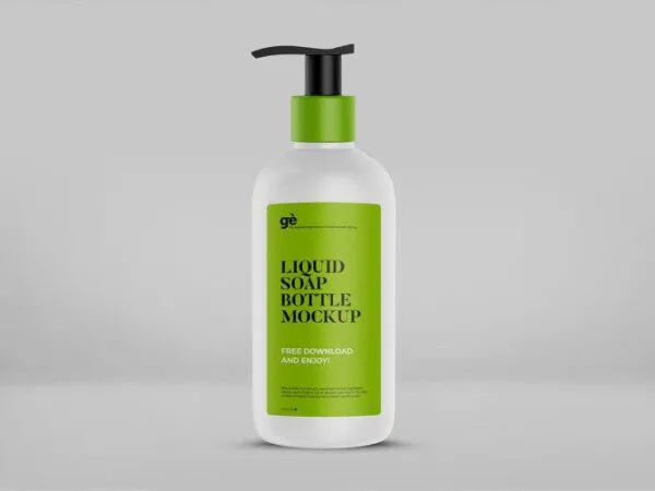 Front View Standing Liquid Soap Bottle Mockup 1