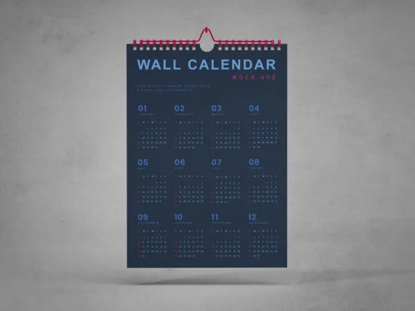 Front View Wall Calendar Mockup 1