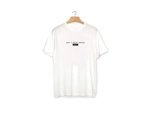 Front View White T Shirt on Hanger Mockup 1