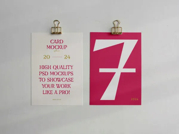Front View of 2 A4 Paper Cards Mockups 1