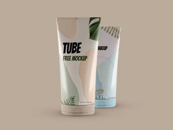Front View of 2 Cosmetic Tubes Mockup 1