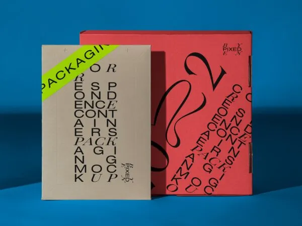 Front View of 2 E Commerce Packaging Boxes Mockup 1