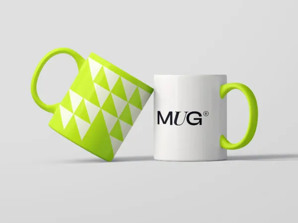Front View of 2 Mugs Mockup 1