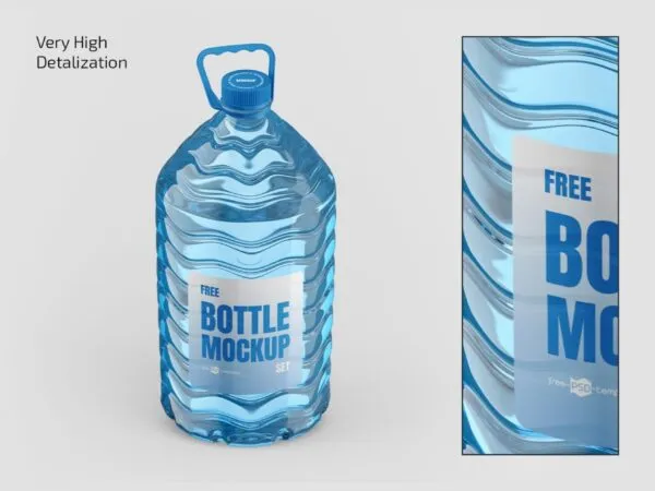 Front View of 3 Big Plastic Bottle Mockups 1